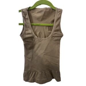 Women's size small tan oval neck compression tank top‎
